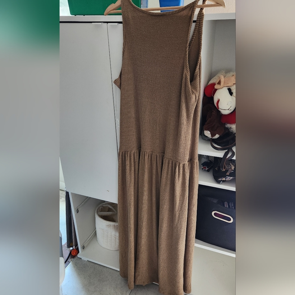 Universal Thread Ribbed Tan Top Maxi Dress - Picture 2 of 3